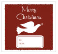 Big Square Red Dove To From Christmas Hang Tag
